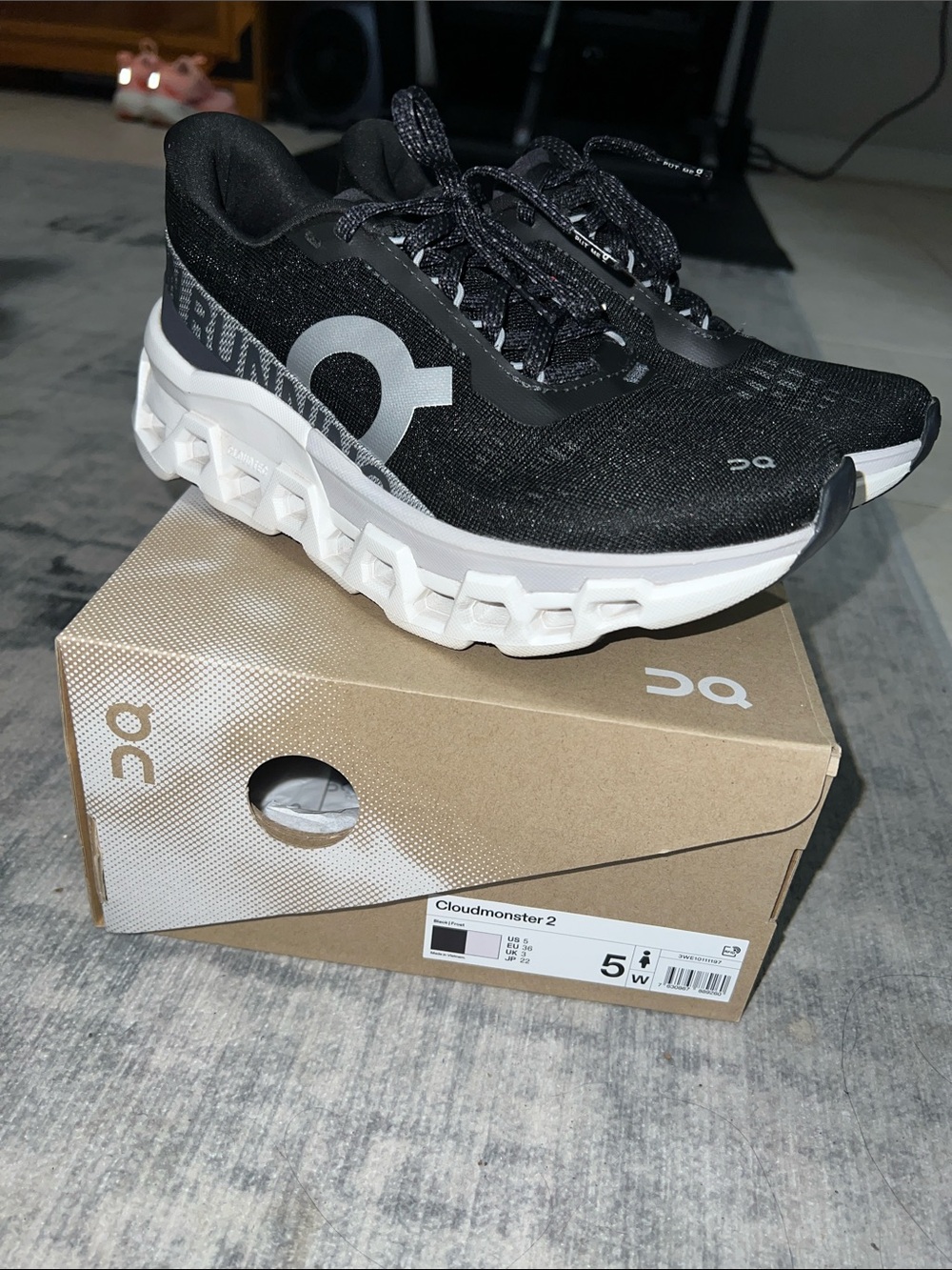 On Running Cloudmonster 2 Women’s Sneakers — Black/White